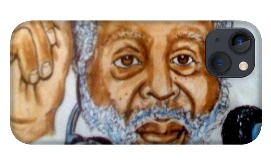 Blak Art iPhone 13 Case featuring the drawing Dick Gregory by Joedee