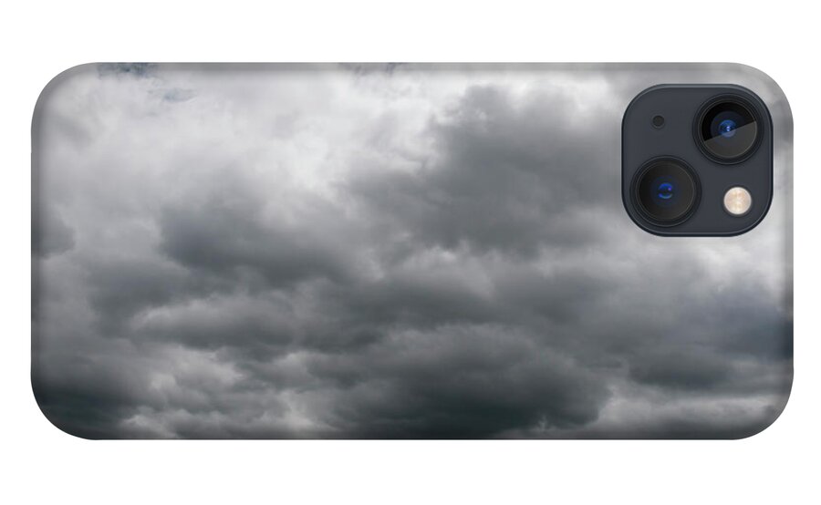 Scenics iPhone 13 Case featuring the photograph Dramatic Ominous Sky Dark Gray Storm by Wepix