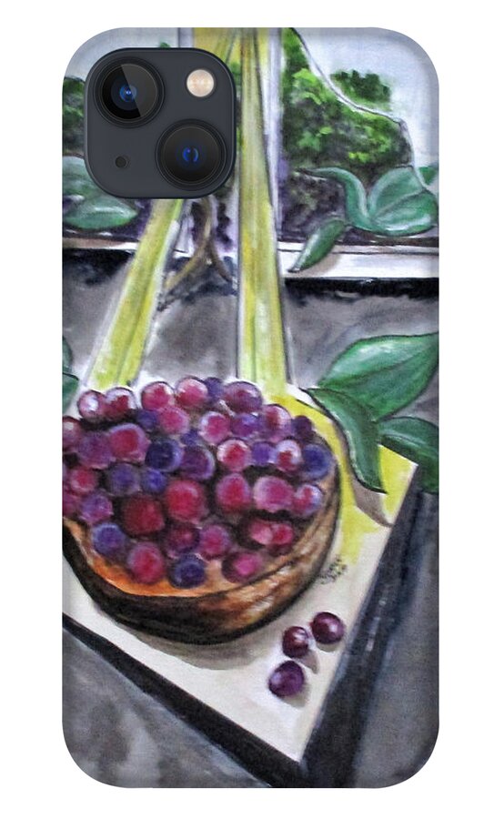 Fruit iPhone 13 Case featuring the painting Dreams of Grapes by Clyde J Kell