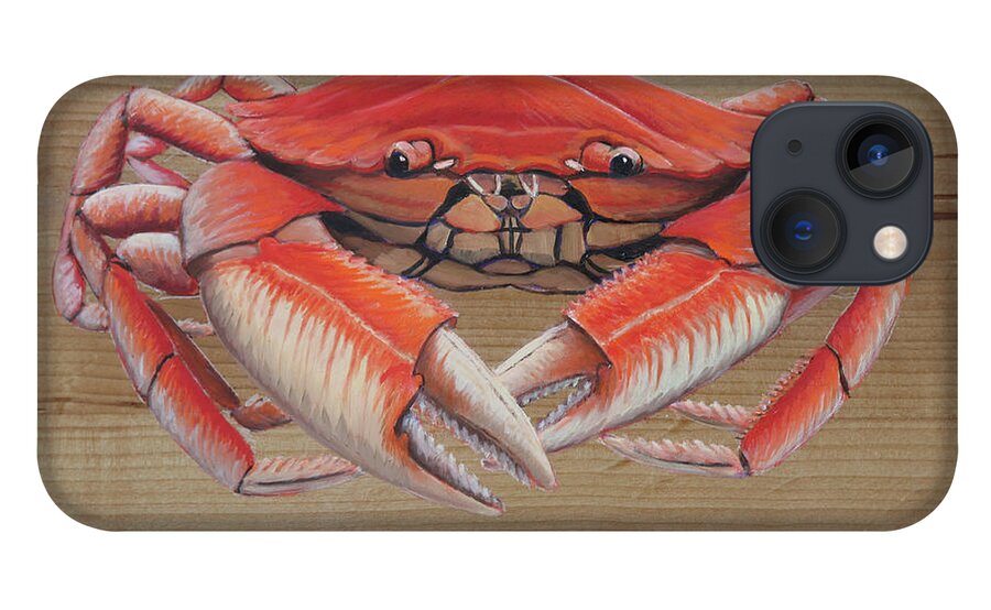 Dungeness Crab iPhone 13 Case featuring the painting Dungeness Crab by Kevin Hughes