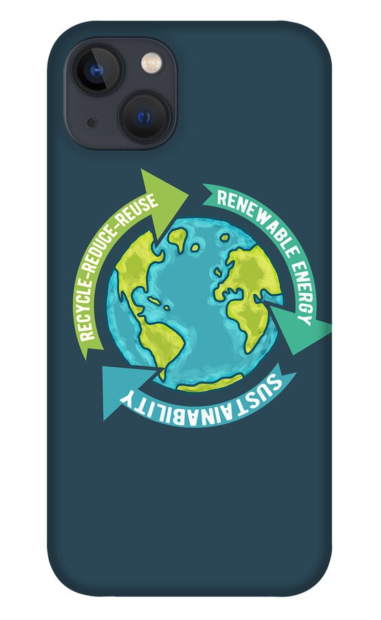 Earth Sustainability iPhone 13 Case featuring the digital art Earth Sustainability by Laura Ostrowski
