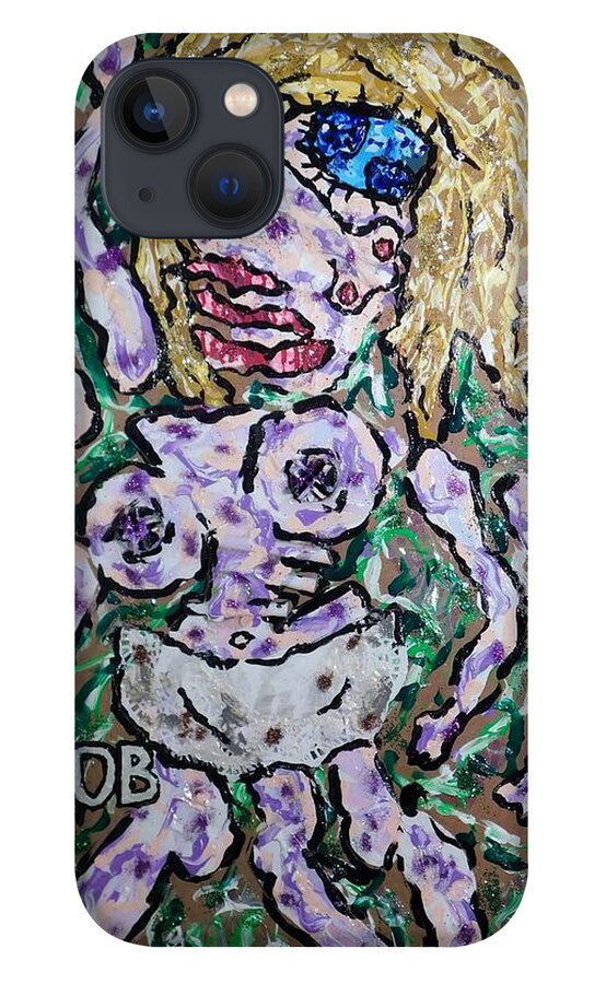 Model iPhone 13 Case featuring the mixed media eleKtroModel by Kevin OBrien