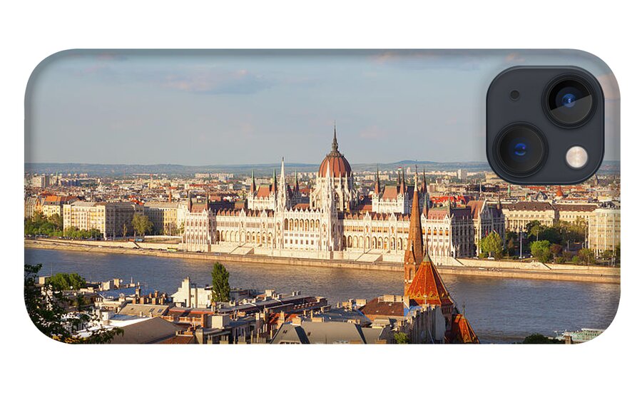 Hungarian Parliament Building iPhone 13 Case featuring the photograph Elevated View Over The Hungarian by Douglas Pearson