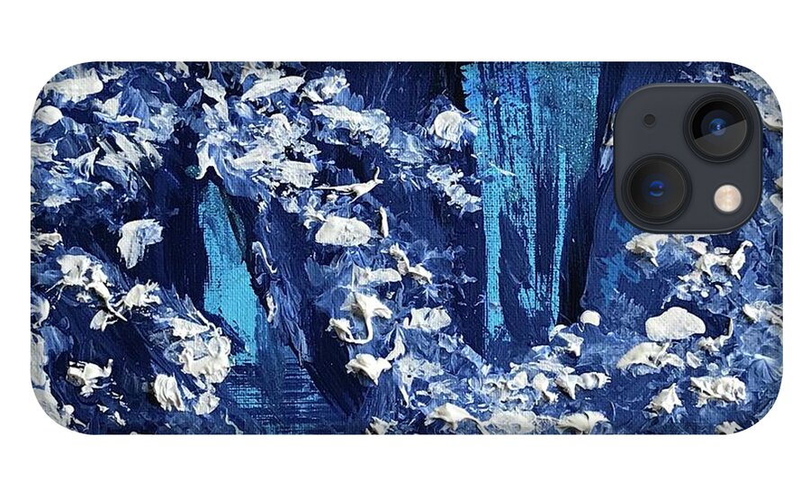 Sky Galaxies Vortex Inside Discovery iPhone 13 Case featuring the painting Entre Vues by Medge Jaspan