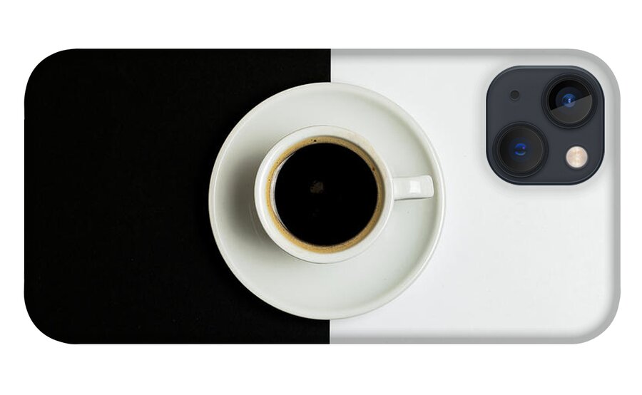 Coffee iPhone 13 Case featuring the photograph Espresso coffee on a white pot by Michalakis Ppalis