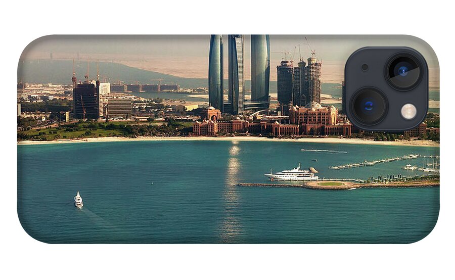 Clear Sky iPhone 13 Case featuring the photograph Etihad Towers And Emirates Palace by Figurative Speech