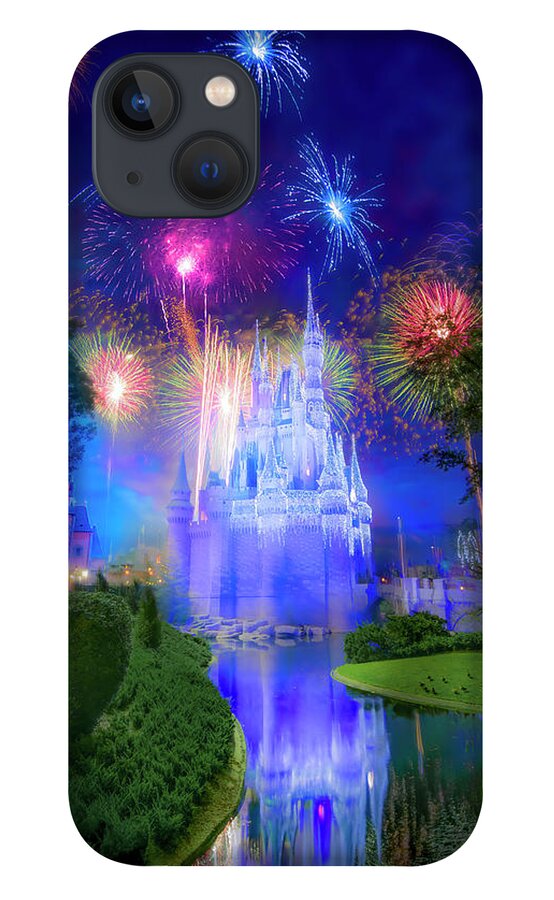 Magic Kingdom iPhone 13 Case featuring the photograph Fantasy in the Sky Fireworks at Walt Disney World by Mark Andrew Thomas