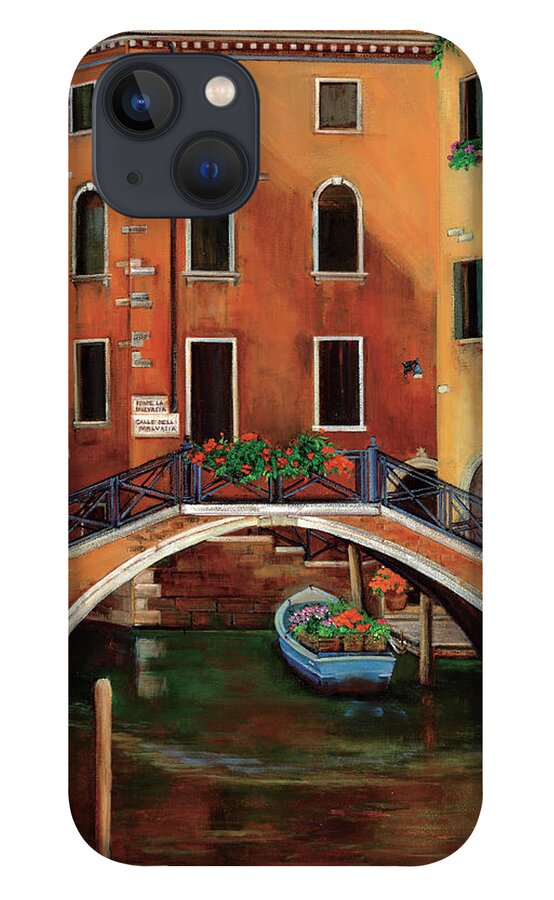 Canal iPhone 13 Case featuring the painting Flower Delivery by Betty Lou