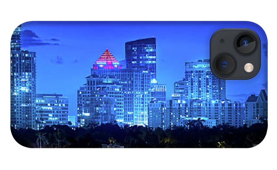 Fort Lauderdale iPhone 13 Case featuring the photograph Fort Lauderdale Skyline Panorama by Mark Andrew Thomas