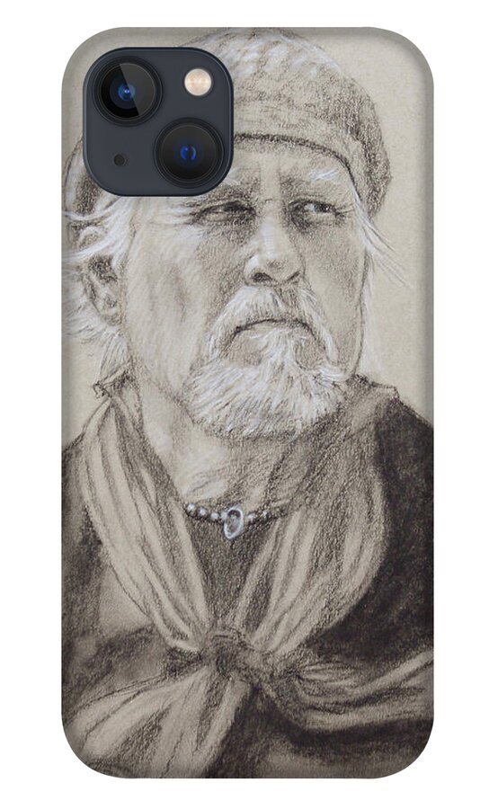 Portrait iPhone 13 Case featuring the drawing George by Todd Cooper
