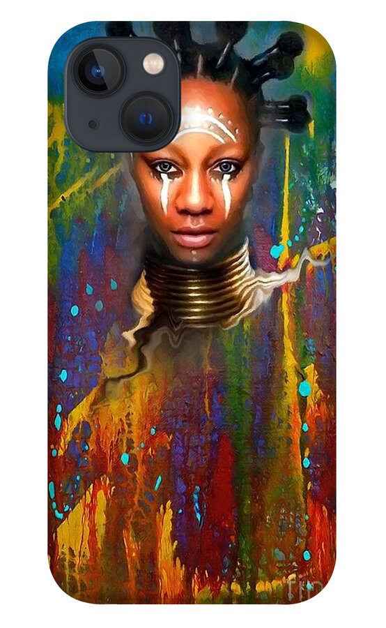Girl iPhone 13 Case featuring the mixed media Girl by Carl Gouveia