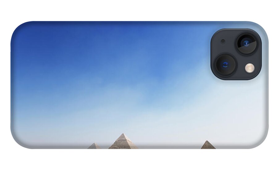 Clear Sky iPhone 13 Case featuring the photograph Giza Pyramids by Roine Magnusson
