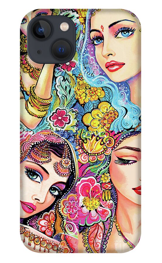 Bollywood Dancer iPhone 13 Case featuring the painting Glamorous India by Eva Campbell