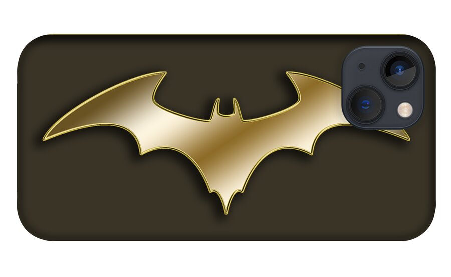 Golden Bat iPhone 13 Case featuring the digital art Golden Bat by Chuck Staley