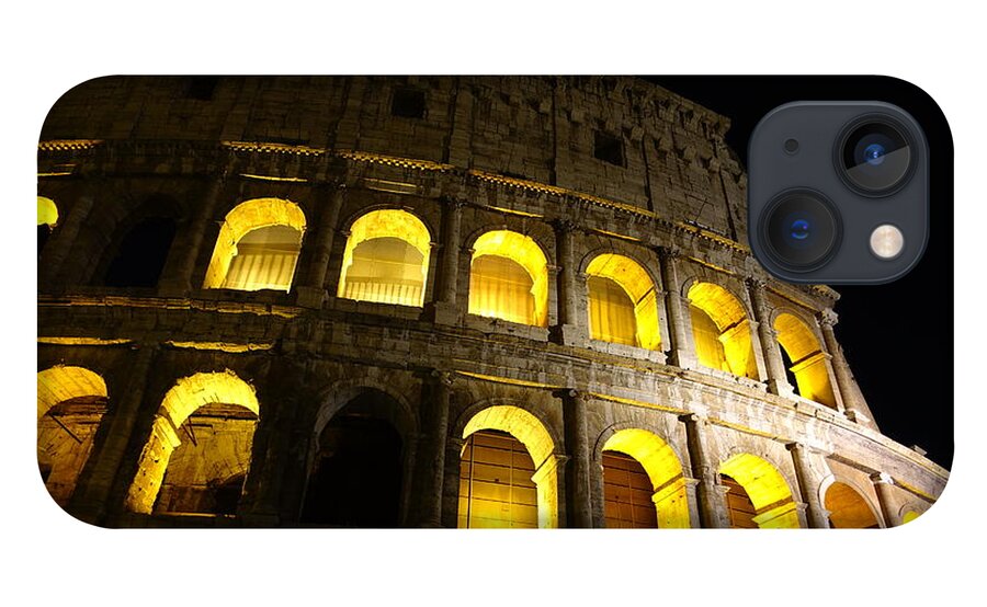 Colosseum At Night iPhone 13 Case featuring the photograph Golden glow by Patricia Caron