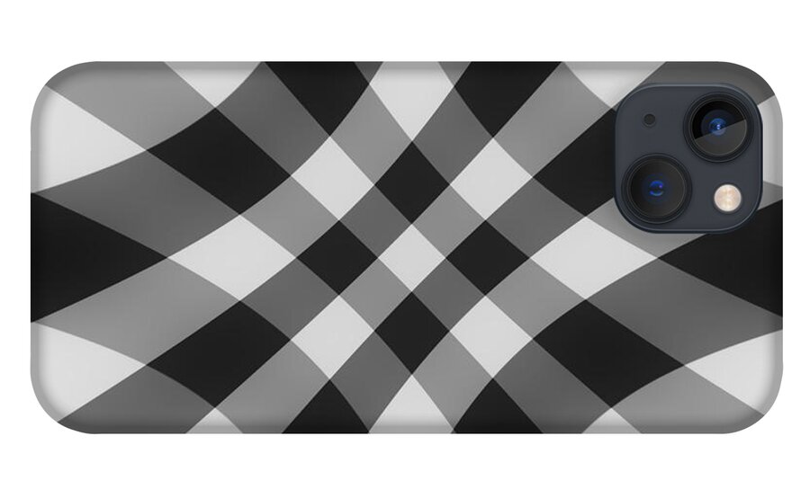 Gray iPhone 13 Case featuring the digital art Gray Crosshatch by Delynn Addams for Home Decor by Delynn Addams