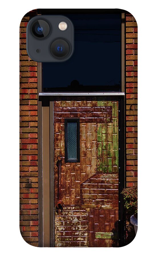 Green Bench Door iPhone 13 Case featuring the photograph Green Bench Door by Kandy Hurley
