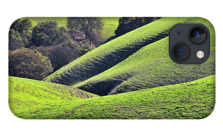 Scenics iPhone 13 Case featuring the photograph Green Rolling Hills Of Central by Mitch Diamond