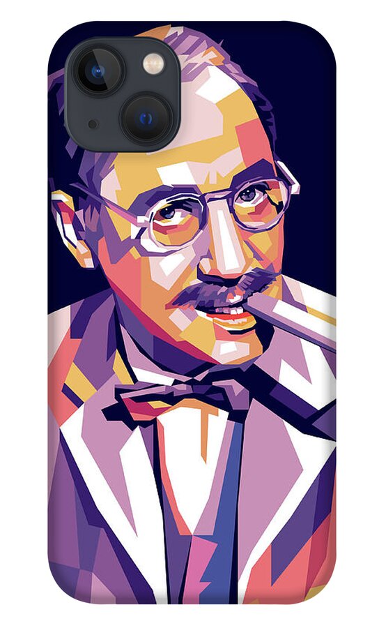 Groucho Marx iPhone 13 Case featuring the digital art Groucho Marx by Movie World Posters