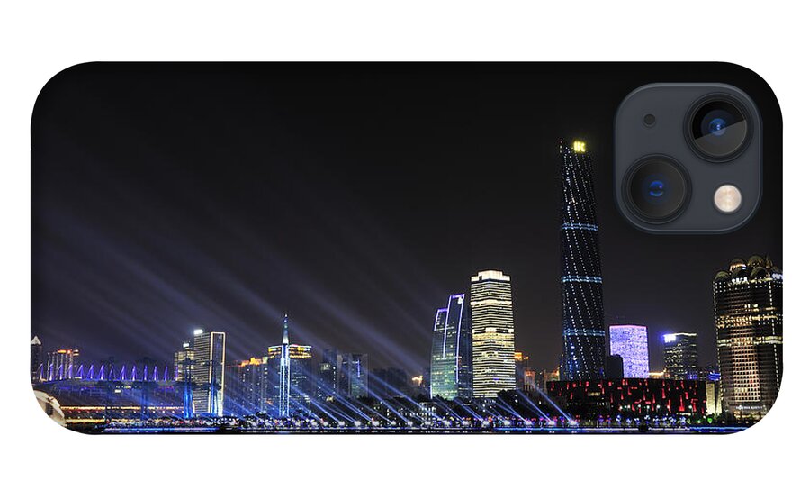 Financial District iPhone 13 Case featuring the photograph Guangzhou Nightview With Pearl River by Huang Xin