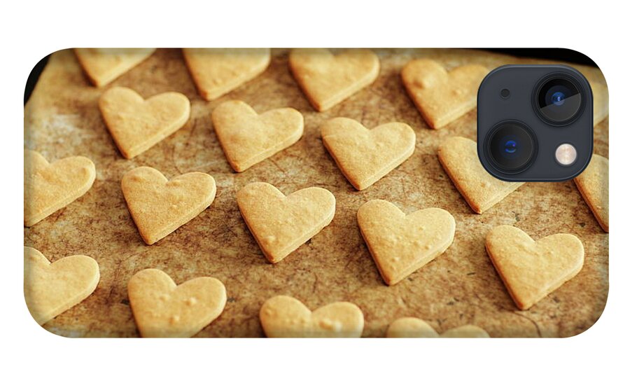 In A Row iPhone 13 Case featuring the photograph Heart Cookies On Oven Tray by Sot