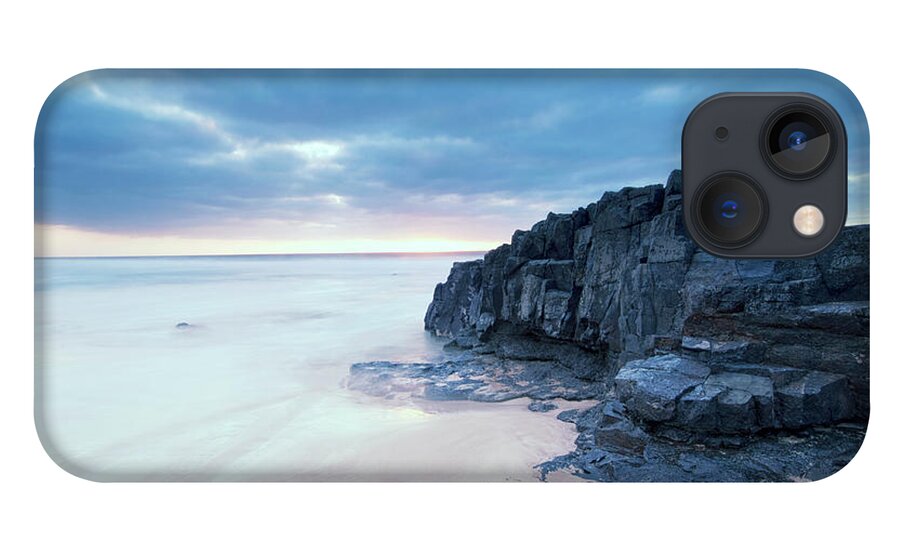 Water's Edge iPhone 13 Case featuring the photograph Horizontal Blue Landscape Of Rocky by Nkbimages