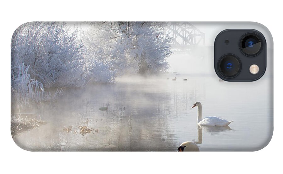Snow iPhone 13 Case featuring the photograph Icy Swan Lake by E.m. Van Nuil