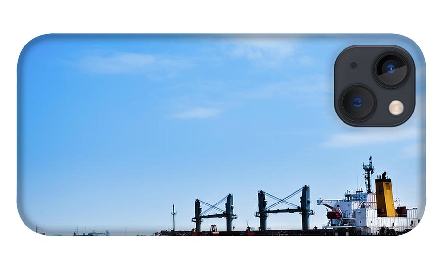 Freight Transportation iPhone 13 Case featuring the photograph Industrial Ship On Mississippi River by Lightkey
