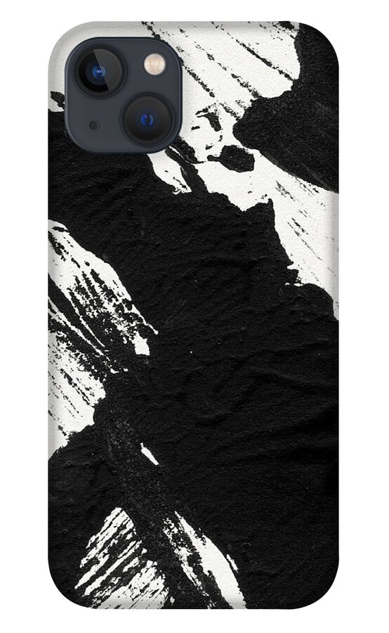 Abstract iPhone 13 Case featuring the painting Ink Wave 3- Art by Linda Woods by Linda Woods