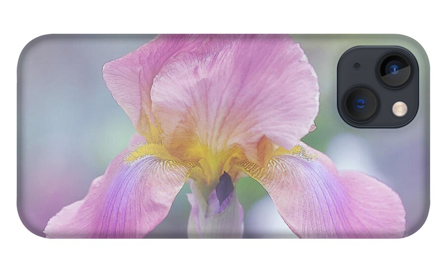 Flowers iPhone 13 Case featuring the mixed media Iris in Painted Watercolor by Sherry Hallemeier