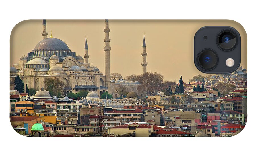 Istanbul iPhone 13 Case featuring the photograph Istanbul. Landscape With Two Mosques by Photo By Bernardo Ricci Armani
