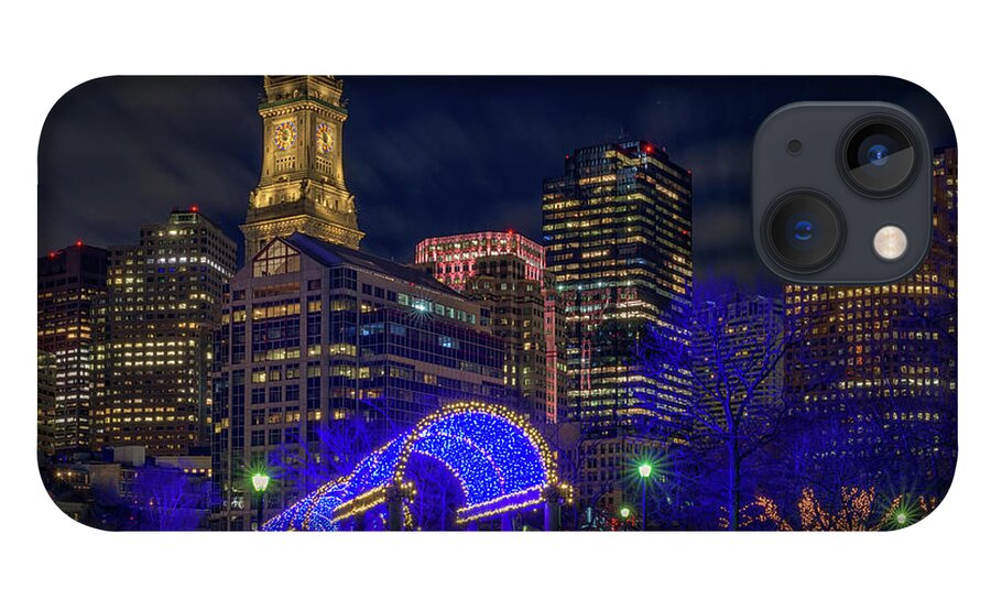 Boston iPhone 13 Case featuring the photograph January Evening at Christopher Columbus Park by Kristen Wilkinson