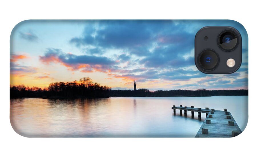 Water's Edge iPhone 13 Case featuring the photograph Jetty On Lake At Sunset In Amsterdamse by Sara winter