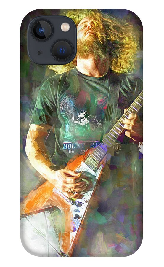 Jim James iPhone 13 Case featuring the mixed media Jim James My Morning Jacket by Mal Bray