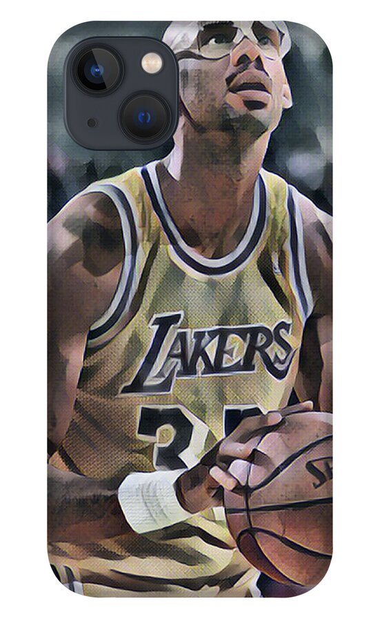Kareem Abdul Jabbar Los Angeles Lakers Abstract Art T-Shirt by Joe Hamilton  - Fine Art America