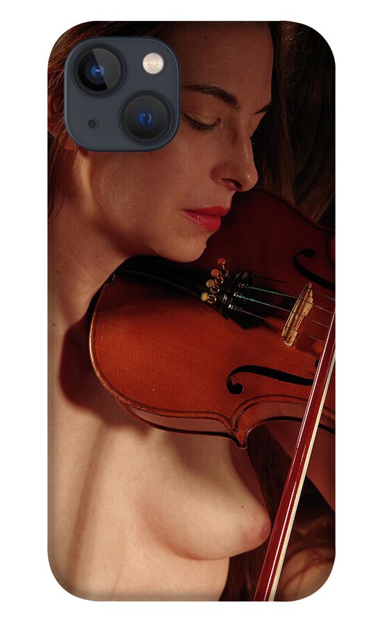 Nude Music Violin iPhone 13 Case featuring the photograph Kazt0935 by Henry Butz
