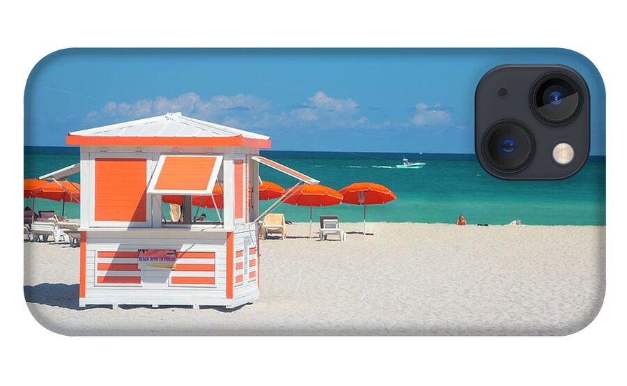 Estock iPhone 13 Case featuring the digital art Kios In South Beach, Miami by Claudia Uripos