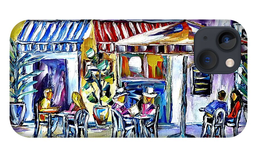 Cafe In Venice iPhone 13 Case featuring the painting La Dolce Vita by Mirek Kuzniar