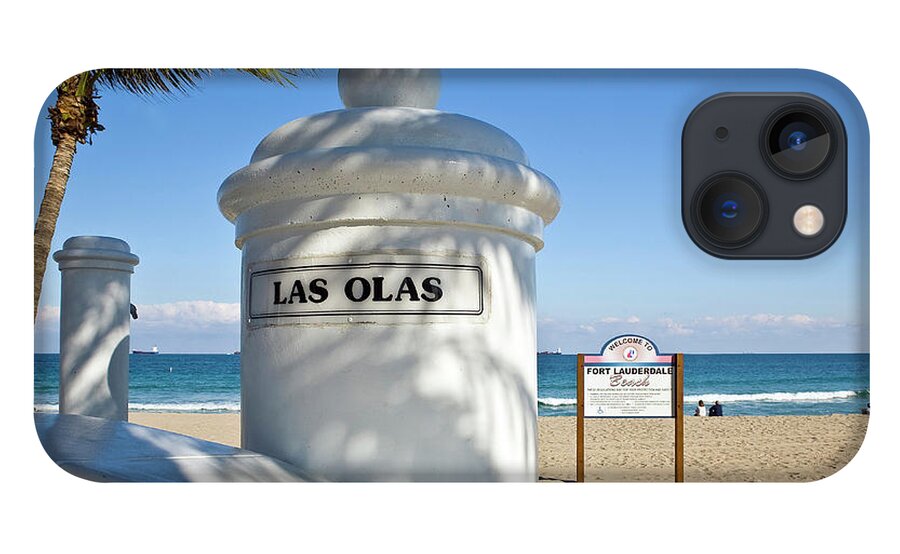 Estock iPhone 13 Case featuring the digital art Las Olas Beach In Ft Lauderdale Florida by Bravo