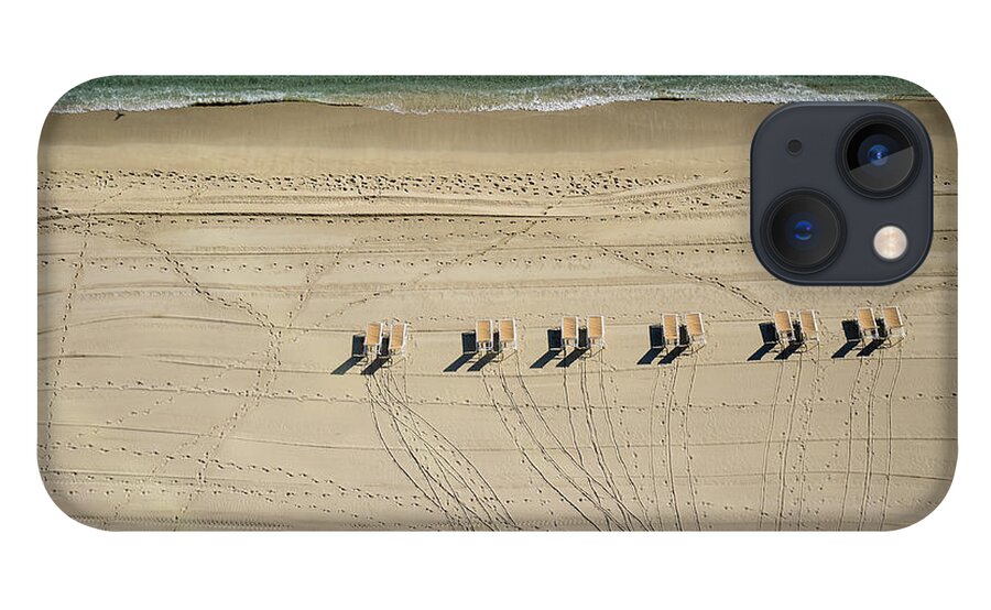 Tranquility iPhone 13 Case featuring the photograph Lawn Chairs On A Beach by Joel Zimmer