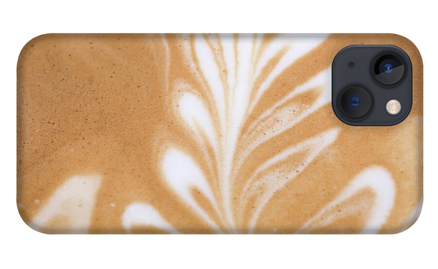 Cappuccino iPhone 13 Case featuring the photograph Leaf Pattern On A Latte by Stella