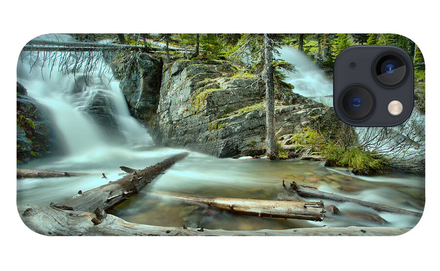 Twin Falls iPhone 13 Case featuring the photograph Logs Below Twin Falls by Adam Jewell