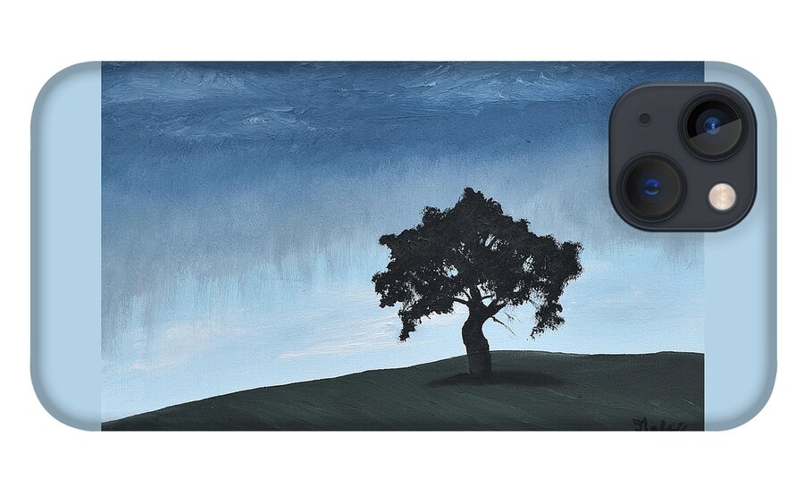 Landscape iPhone 13 Case featuring the painting Lone Tree by Gabrielle Munoz