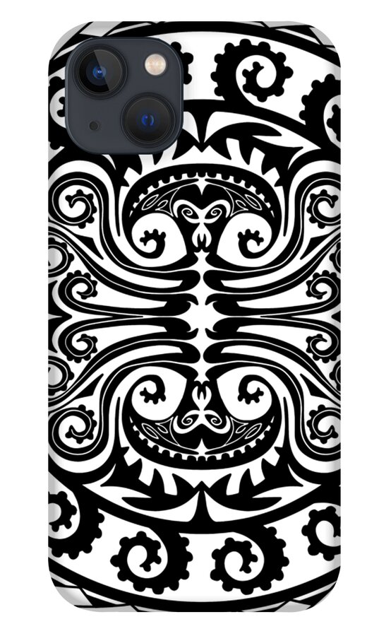 Maori iPhone 13 Case featuring the digital art Maori Octopus by Piotr Dulski