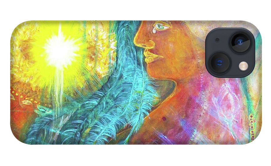 Phoenix Symbolism. Spirals iPhone 13 Case featuring the painting Mistress of Solutions by Feather Redfox