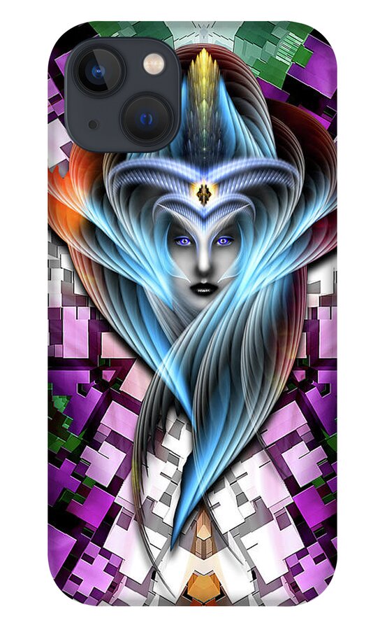 Cuboid iPhone 13 Case featuring the digital art Mistress Of The Cuboid GCLR-X3M by Rolando Burbon