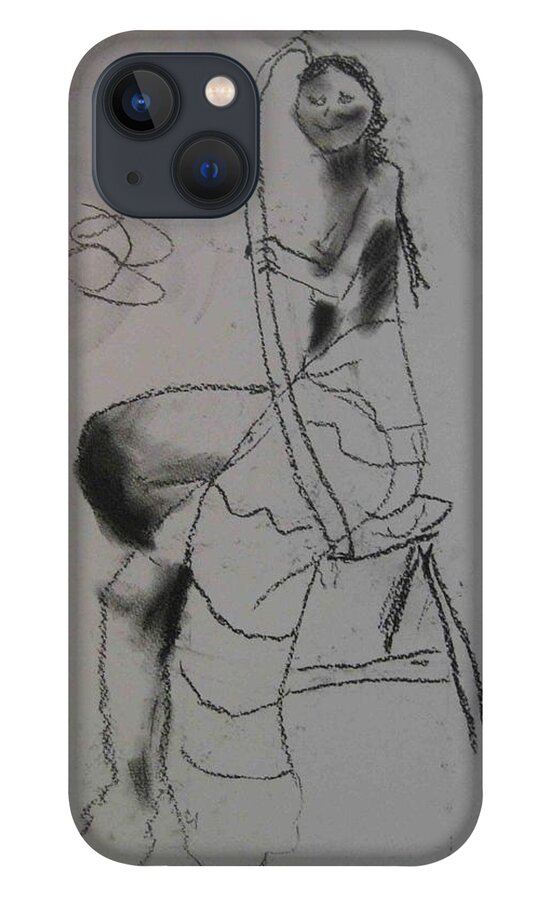  iPhone 13 Case featuring the drawing model named Chieh two by AJ Brown