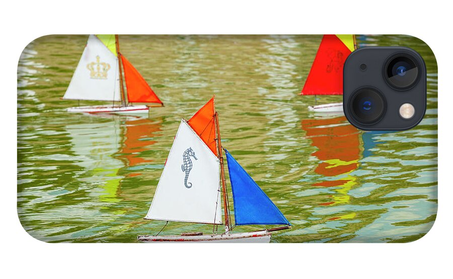 Sailboat iPhone 13 Case featuring the photograph Model Sailboats In Pond, Paris by Stuart Dee