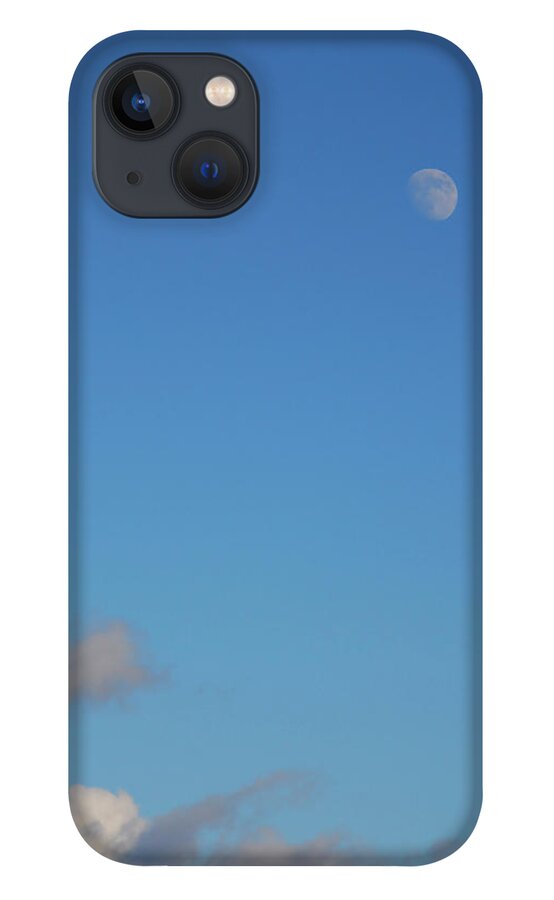 Cloud iPhone 13 Case featuring the photograph Moon over cloud by Kathleen Gauthier