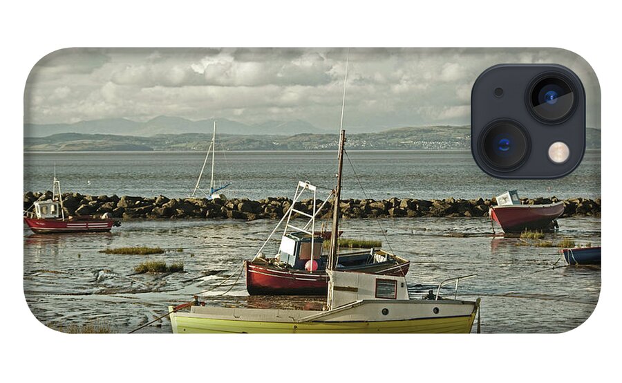 Morecambe iPhone 13 Case featuring the photograph MORECAMBE. Boats On The Shore. by Lachlan Main